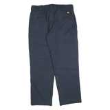 DICKIES Mens Cotton Blend Navy Regular Fit Straight Leg Trousers W36 L32