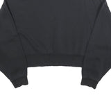 NIKE Womens Black Cotton Blend Crew Neck XS Cropped Sweatshirt Casual