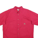 WRANGLER Mens Red Cotton Blend Short Sleeve Shirt XL Button Down Pocket Casual