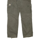 CARHARTT Mens Cotton Blend Green Regular Cargo Straight Trousers W35 L31