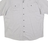 WRANGLER Mens Grey Casual Cotton Blend Shirt XL Button Short Sleeve Two Pockets