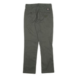 DICKIES Mens Slim Olive Green Cotton Blend Slim Trousers W30 L31 Workwear Casual