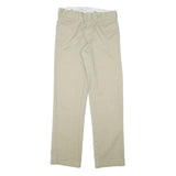 DICKIES Mens Beige Slim Straight Cotton Blend Trousers W30 L32 Workwear Zip