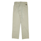 DICKIES Mens Beige Slim Straight Cotton Blend Trousers W30 L32 Workwear Zip