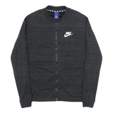 NIKE Mens Black Cotton Blend Jacket M Zip Plain Sports Casual Lightweight