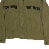 ZARA BASIC Womens Green Button Cotton Blend Jacket M Casual Lightweight