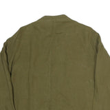 ZARA BASIC Womens Green Button Cotton Blend Jacket M Casual Lightweight