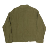 ZARA BASIC Womens Green Button Cotton Blend Jacket M Casual Lightweight