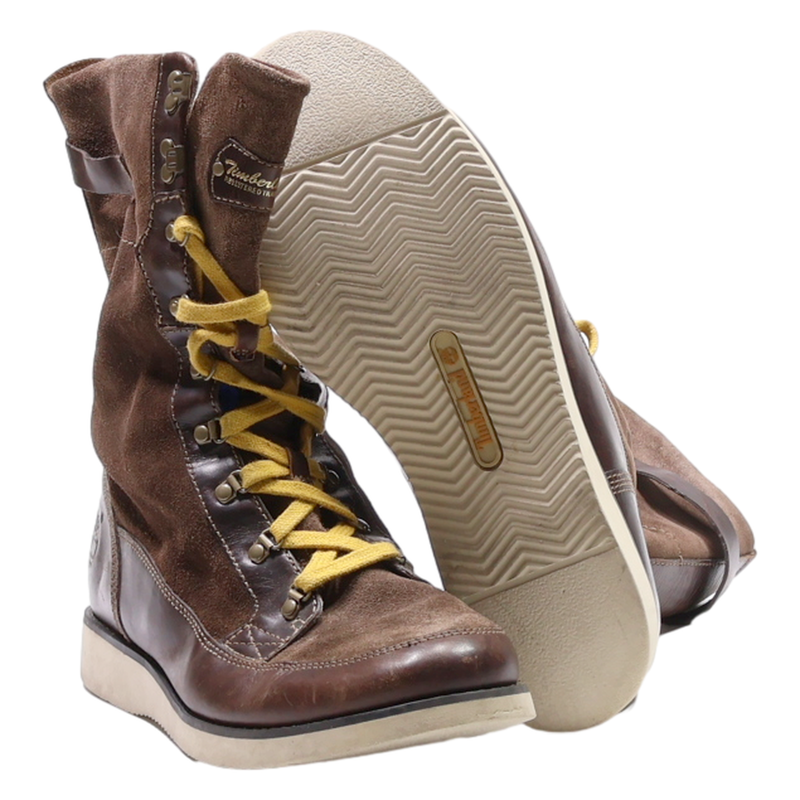 TIMBERLAND Lace-Up Boots Brown Synthetic Womens UK 6.5