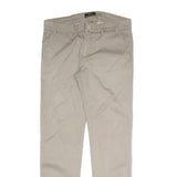 HAMMONT AND BLAINE Mens Slim Beige Cotton Blend Trousers W34 L31 Zip Closure