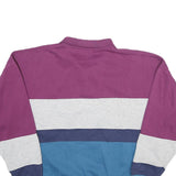 PENGUIN SPORT Womens Purple & Grey & Blue Collar 2XL Cotton Blend Sweatshirt