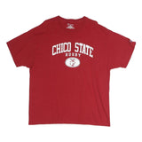 CHAMPION Mens Red Chico State Rugby Graphic T-Shirt XL Short Sleeve Crew Neck