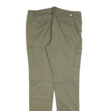 FLASHLIGHTS Womens Cotton Blend Slim Cargo Khaki Trousers W34 L34 Utility Casual