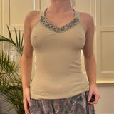 Scooter Plus Top - Medium Beige Viscose Blend