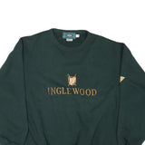SDI Mens Green Crew Neck M Inglewood Embroidered Cotton Sweatshirt