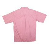 STANFORD Mens Pink Cotton Shirt L Button Pocket Short Sleeve Casual