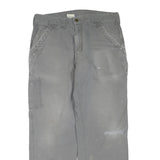 CARHARTT Mens Cotton Blend Grey Regular Straight Trousers W34 L29 Workwear