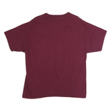 HANES Mens Maroon Pocket T-Shirt L Short Sleeve Crew Neck Casual Cotton