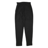 HEXACONE Womens Wool Blend Black Slim Tapered Trousers W24 L28 Stylish Formal