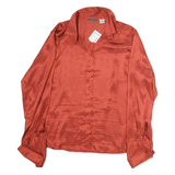 FASHION BUG Womens Red Check Shirt M Button Up Long Sleeve Shirt