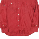 LAUREN RALPH LAUREN Womens Red Linen Shirt L Long Sleeve Button Up Casual