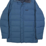 JACK WOLFSKIN Mens Blue Jacket S Polyamide Puffer Warm Hooded Winter Outdoor