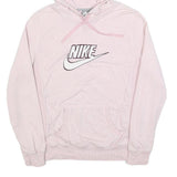 NIKE Womens Pink Hoodie L Cotton Blend Pullover Sportswear Casual Sweatshirt