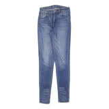 LEVI'S Womens Slim Jeans Blue Denim Cotton Blend Zip W26 L30 Stylish Faded