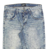 FORPLAY Mens Shorts Blue Denim Casual M W34 Button Fly Cotton Pockets