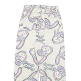 Womens Relaxed White Denim Printed Jeans Cotton Blend W26 L25 Bunny Pattern