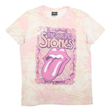 THE ROLLING STONES Womens Pink & Cream Graphic T-Shirt XL Short Sleeve Crew Neck