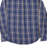 NAPAPIJRI Mens Blue & Brown Check Shirt L Button-Down Long Sleeve Cotton Blend