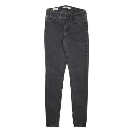 LEVI'S Womens Black Slim Skinny Denim Medium W25 L28 Zip Cotton Blend Jeans