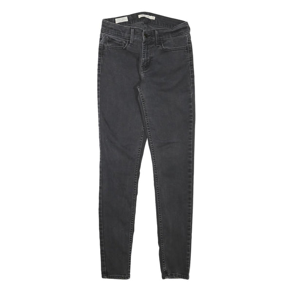 LEVI'S Womens Black Slim Skinny Denim Medium W25 L28 Zip Cotton Blend Jeans
