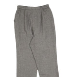 Womens Grey Regular Fit Straight Trousers W25 L27 Elastic Waist Zip Closure