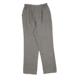 Womens Grey Regular Fit Straight Trousers W25 L27 Elastic Waist Zip Closure