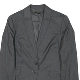 SISLEY Womens Grey Wool Blend Blazer Jacket S Woven Tailored Button Closure