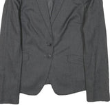 SISLEY Womens Grey Wool Blend Blazer Jacket S Woven Tailored Button Closure