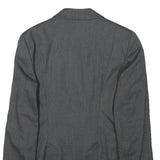 SISLEY Womens Grey Wool Blend Blazer Jacket S Woven Tailored Button Closure