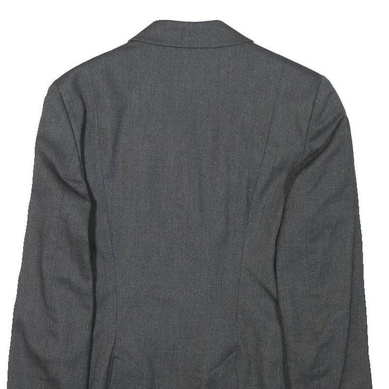 SISLEY Womens Grey Wool Blend Blazer Jacket S Woven Tailored Button Closure
