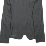 SISLEY Womens Grey Wool Blend Blazer Jacket S Woven Tailored Button Closure