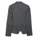 SISLEY Womens Grey Wool Blend Blazer Jacket S Woven Tailored Button Closure
