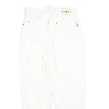 HIS Womens Jeans White Regular Straight Denim W30 L30 Cotton Blend Zip