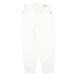 HIS Womens Jeans White Regular Straight Denim W30 L30 Cotton Blend Zip