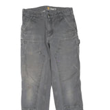 CARHARTT Mens Jeans Grey Regular Straight Denim W31 L32 Workwear Zip Closure