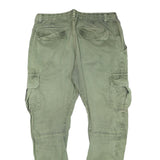 URBAN CLASSICS Mens Cotton Blend Green Slim Cargo Trousers W36 L29 Drawstring