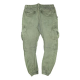 URBAN CLASSICS Mens Cotton Blend Green Slim Cargo Trousers W36 L29 Drawstring