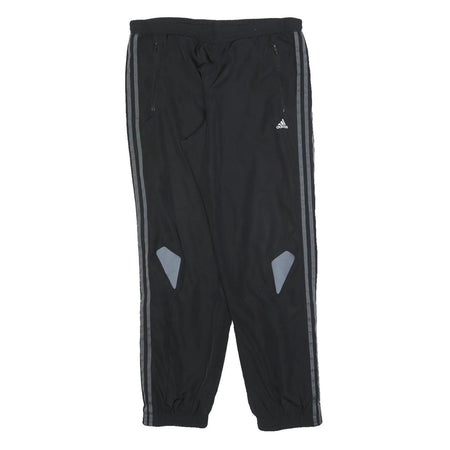 ADIDAS Mens Joggers Black & Grey Regular Fit Tapered Leg M W35 L32 Sportswear
