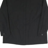 Womens Black Classic Jacket L Polyester Blend Plain Zip Closure Long Sleeve