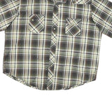 WRANGLER Mens Green & White Plaid Shirt 2XL Cotton Blend Casual Short Sleeve